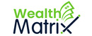 Wealth Matrix Logotipo para artículos de compañías financieras y productos