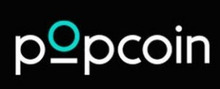 Popcoin Logotipo para artículos de compañías financieras y productos