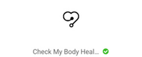 Check My Body Health Logotipo para artículos de dieta y productos buenos para la salud