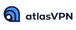 Atlas VPN Logotipo para artículos de productos de telecomunicación y servicios